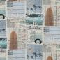 Preview: Canvas mit Beachmotiven Hellblau, Creme, Mint auf Ecru
